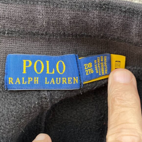Polo Ralph Lauren Jogger Pants Size 2XB Black Drawstring Sweatpants Pull On - Picture 12 of 16